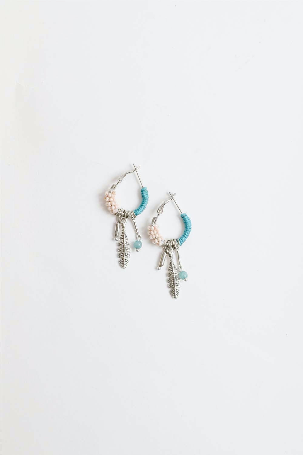 Dainty Feather Hoop Earrings