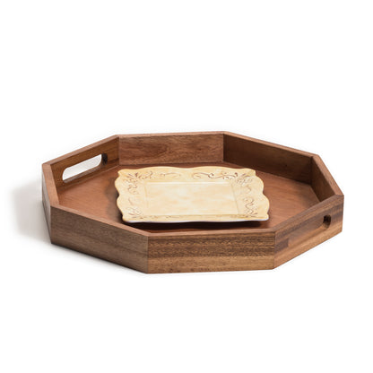 Octagon Wood Charcuterie/Serving Tray 15"