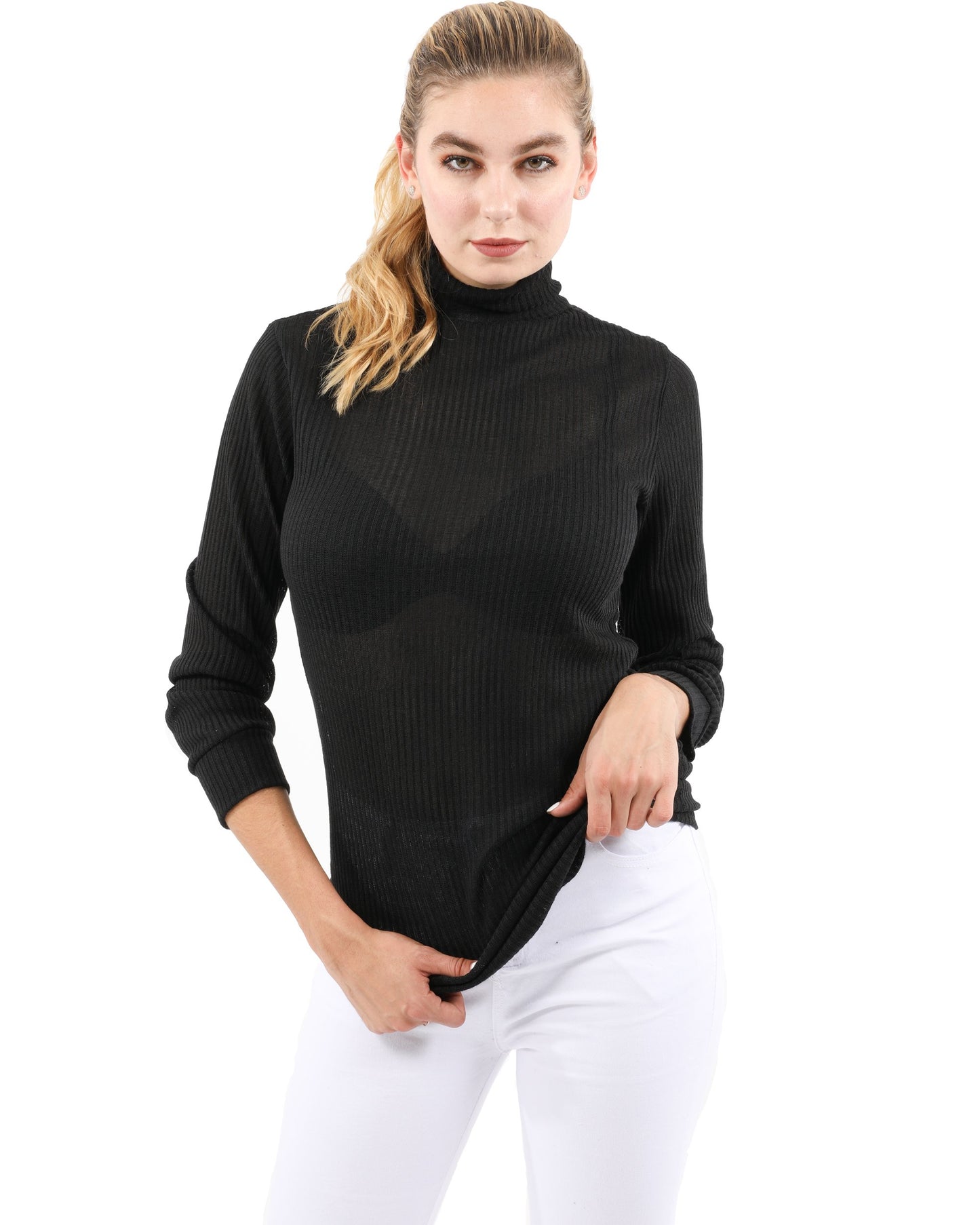 Java Ribbed Turtleneck Top