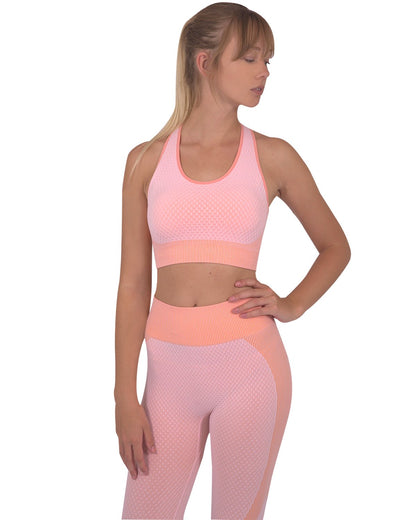 Trois Seamless Leggings & Sports Top 2 Set - Pink