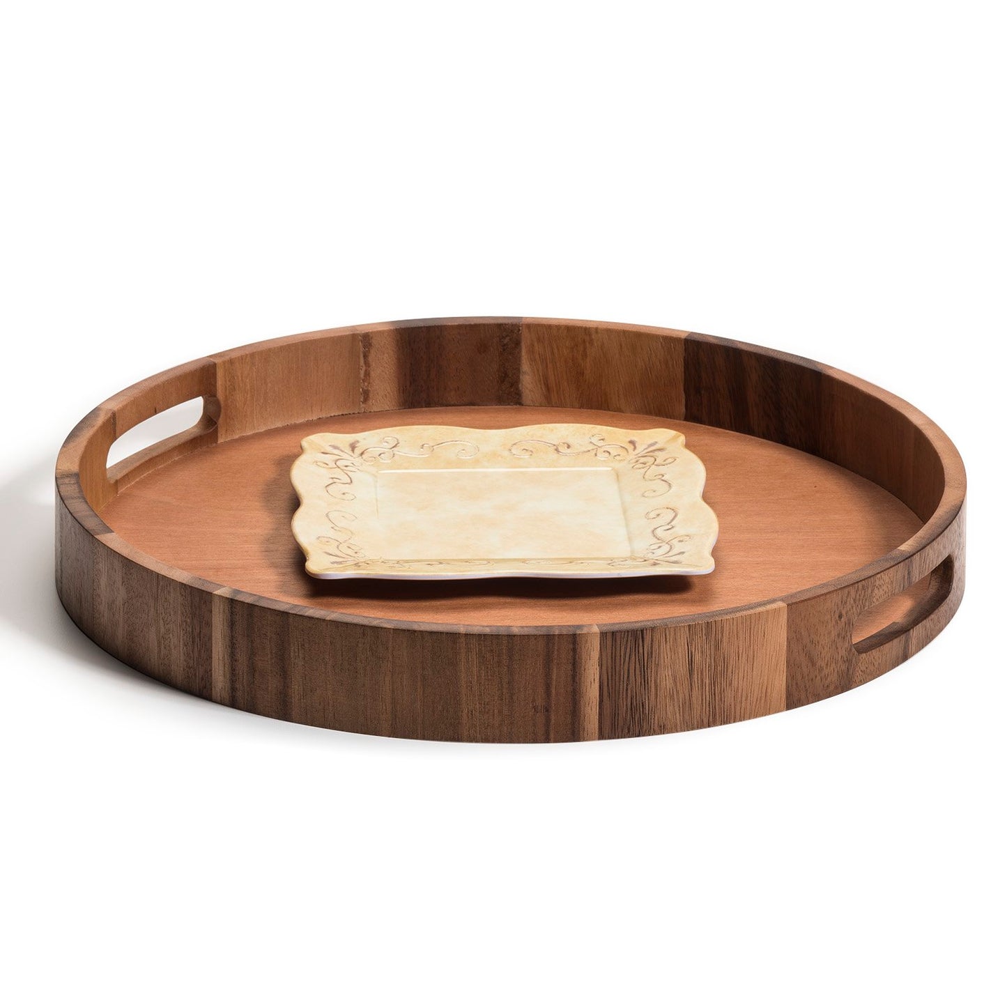 Round Wood Charcuterie/Serving Tray - 17"