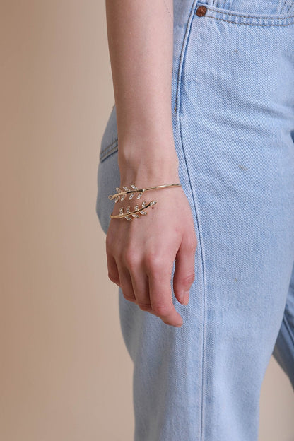 Olive Branch Minimal Bracelet