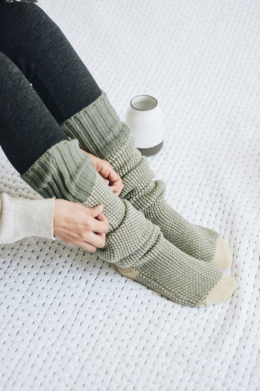 Cozy Ribbed Knit Lounge Socks