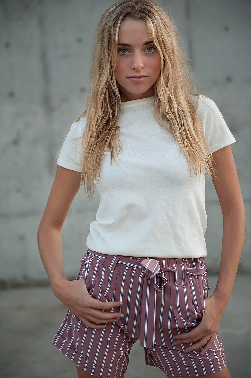 Paper bag shorts in Red Earth